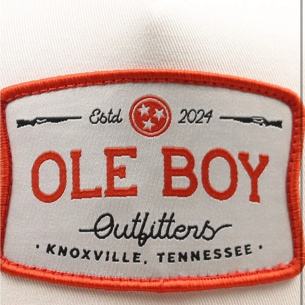 Ole Boy Outfitters White and Orange Cap